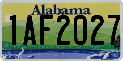AL license plate 1AF2027