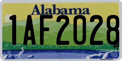 AL license plate 1AF2028