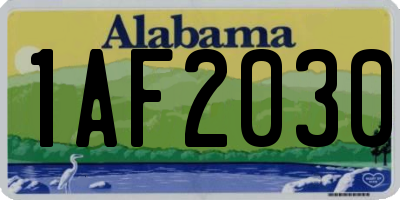 AL license plate 1AF2030