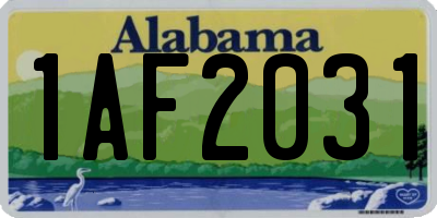 AL license plate 1AF2031