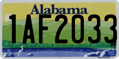 AL license plate 1AF2033