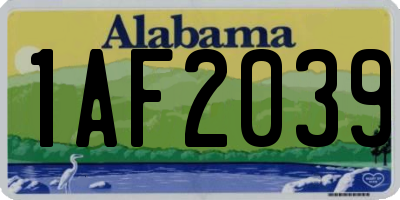 AL license plate 1AF2039