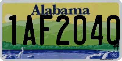 AL license plate 1AF2040
