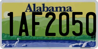 AL license plate 1AF2050