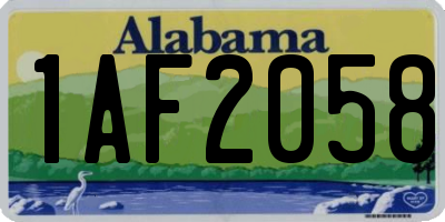 AL license plate 1AF2058