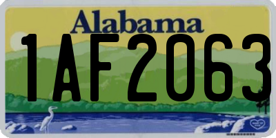 AL license plate 1AF2063