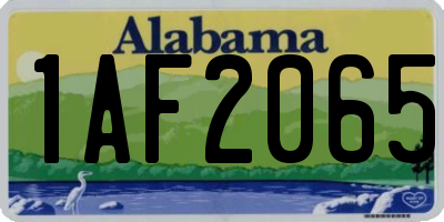 AL license plate 1AF2065
