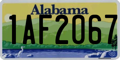 AL license plate 1AF2067