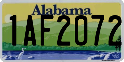 AL license plate 1AF2072