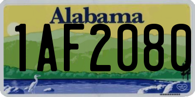 AL license plate 1AF2080