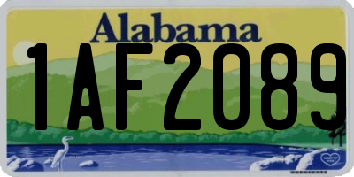 AL license plate 1AF2089