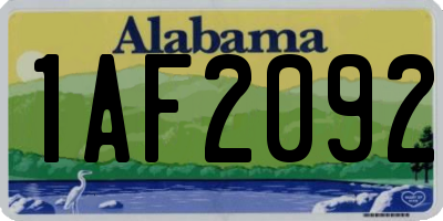 AL license plate 1AF2092