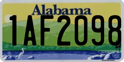 AL license plate 1AF2098