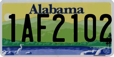 AL license plate 1AF2102