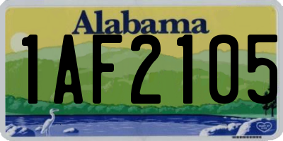 AL license plate 1AF2105