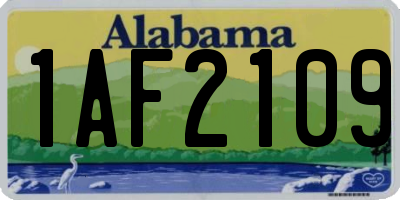 AL license plate 1AF2109