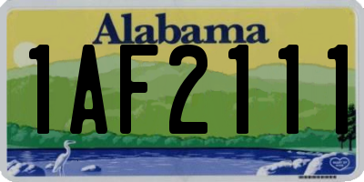 AL license plate 1AF2111