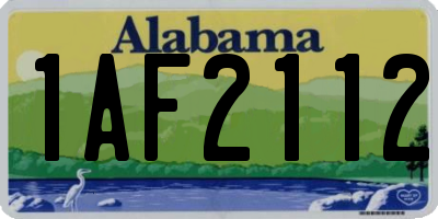 AL license plate 1AF2112