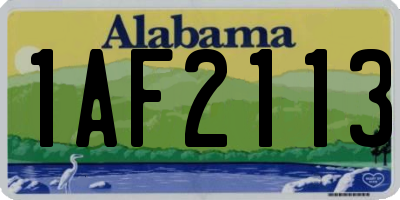AL license plate 1AF2113