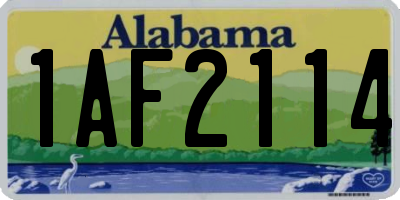 AL license plate 1AF2114