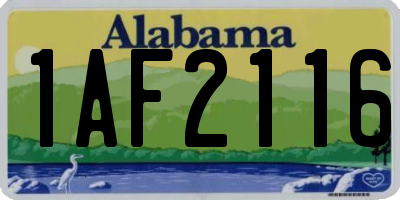 AL license plate 1AF2116