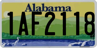 AL license plate 1AF2118