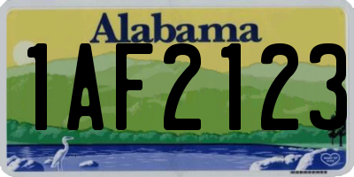 AL license plate 1AF2123