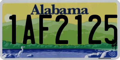 AL license plate 1AF2125