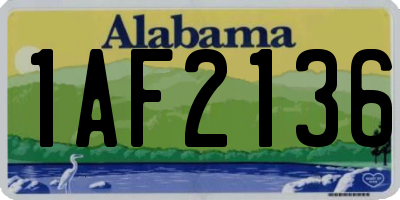 AL license plate 1AF2136