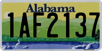 AL license plate 1AF2137