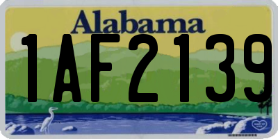 AL license plate 1AF2139