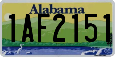 AL license plate 1AF2151