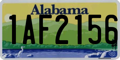 AL license plate 1AF2156
