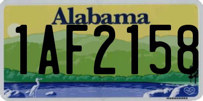 AL license plate 1AF2158