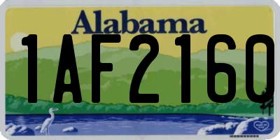 AL license plate 1AF2160