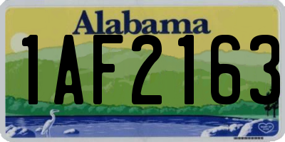AL license plate 1AF2163