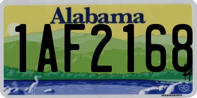 AL license plate 1AF2168