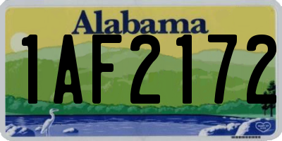 AL license plate 1AF2172