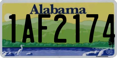 AL license plate 1AF2174