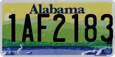 AL license plate 1AF2183