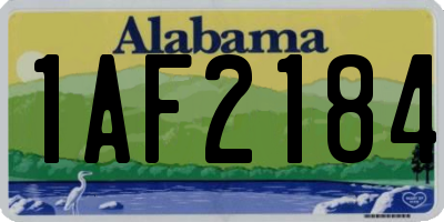 AL license plate 1AF2184