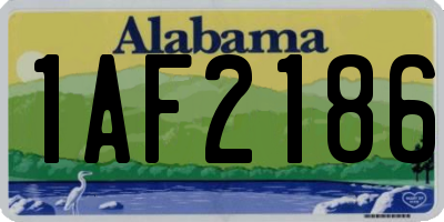 AL license plate 1AF2186