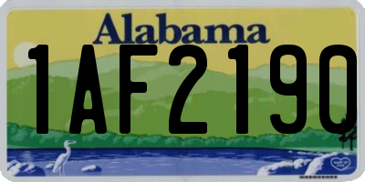AL license plate 1AF2190