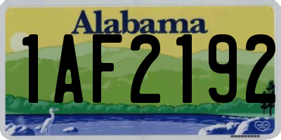 AL license plate 1AF2192