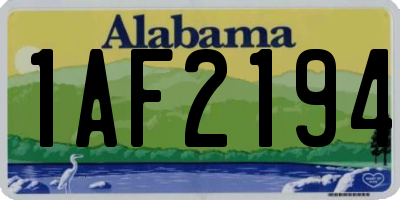AL license plate 1AF2194