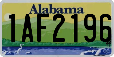 AL license plate 1AF2196
