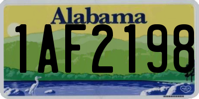AL license plate 1AF2198