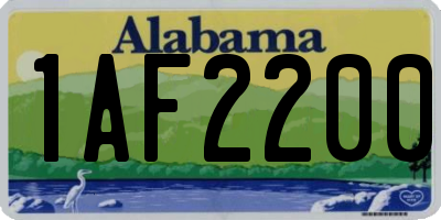 AL license plate 1AF2200