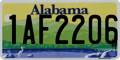 AL license plate 1AF2206