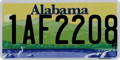 AL license plate 1AF2208